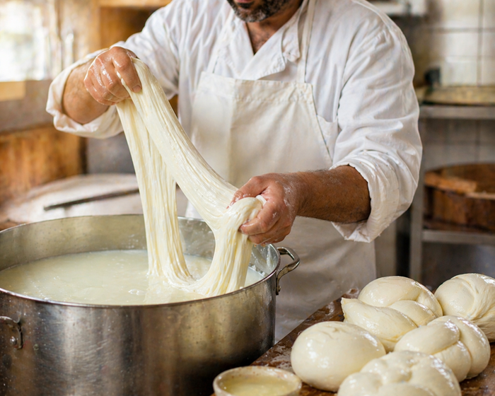 Для моцареллы и сулугуни чаще всего используют сычужный фермент